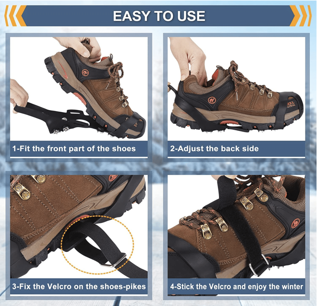 comment mettre des crampons a des chaussures de randonnée?